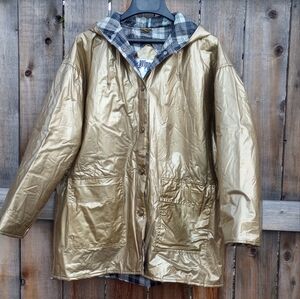 Vintage Wippette Rain Coat lined Gold Size L